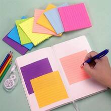10/5/3/1pc Colorful Sticky Notes (50 Sheets/Pad) Striped Paper Sticky Notes With Strong Adhesive, School Supplies, Learning Essentials, Office And Home Memo Pads, Multiple Colors, Creative Memo Notebook, Tear-Off Notepad, Suitable For Office And Home Use - Multicolor - View 5