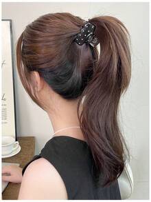2 Peças Presilhas de Cabelo Estilo Coreano Novo Francês Branco Leite com Bolinhas, Presilhas de Cabelo Premium para Meio-Preso, Acessórios de Cabelo Elegantes - Multicolorido - Visão 7