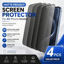Yezodawee 4pcs Frosted Anti-Peeping Tempered Glass Screen Protector, Anti-Spy, Privacy Protection, Full Coverage, Anti-Fingerprint, Anti-Drop, Anti-Scratch, Privacy Protection, Delicate Touch, Compatible With IPhone18 Pro Max/18 Pro/17 Pro Max/17 Pro/17 Air/17/16 Pro Max/16 Pro/16 Plus/16/15 Pro Max/14 Pro Max/13 Mini/12/11/XS MAX/XR/8+/7 Plus Series - Black a - View 27