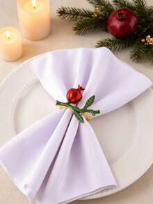 2/4/6 buah Cincin Serbet Motif Delima, Cocok untuk Dekorasi Meja Pesta Pernikahan, Pesta Liburan, Hari Valentine, Hari Thanksgiving, dan Hari Ibu. - MultiWarna - View 4
