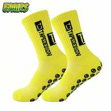 Plus Size Men's Contrast Color Letter Anti-Slip Silicone Breathable Football Socks Professional Training Match Sports Mid-Calf Socks - Multicolor - View 7