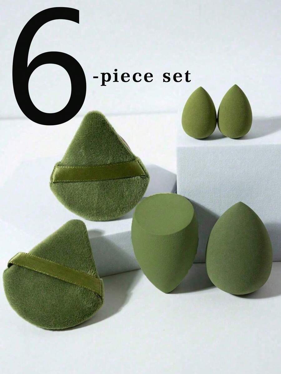 10 piezas/1 pieza Juego de esponjas de maquillaje, borla de polvo de terciopelo, esponja de corrector, borla de maquillaje, esponja de maquillaje, herramientas de maquillaje, esponjas de belleza mixtas para una aplicación perfecta de líquidos, cremas y bases, esponjas de maquillaje multicolor, base de maquillaje sin látex de uso dual seco/húmedo para rostro y corrector, borla de polvo triangular de terciopelo, esponja de belleza, esponja de maquillaje, borla de maquillaje