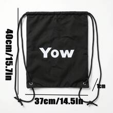 Black Drawstring Backpack, Letter Print Lightweight Casual Cinch Bag, Suitable For Daily Commute, Sports, Beach And Travel, Back To School Season, Women's Fashion Backpack, Cute Backpack, - Black - View 7