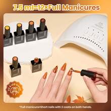 Beetles 6 Colors Maillard Season Brown Gel Nail Polish Set, Brown Orange Yellow Fall Gel Polish Kit, Soak Off UV LED Autumn Nail Art Manicure - 6 Colors Maillard Season Brown - 查看 6