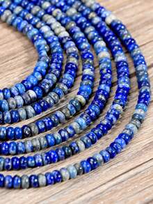Ca. 155 Stück 4*2mm Natürliche Lapislazuli Abakus Perlen - Polierte ovale Edelstein Perlen DIY Halskette und Armband, Länge 38cm/15 Zoll, Schmuckherstellung Materialien - Lapislazuli - Übersicht 6