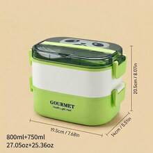 Plastic Bento Box Adult, Microwavable Lunch Containers, Meal Prep Containers With Dividers, Travel Food Containers, Snack Containers With Lids, Leakproof Stackable Lunch Box, With Handle Cutlery Sauce Box, For Student School Office - Multicolor - View 13