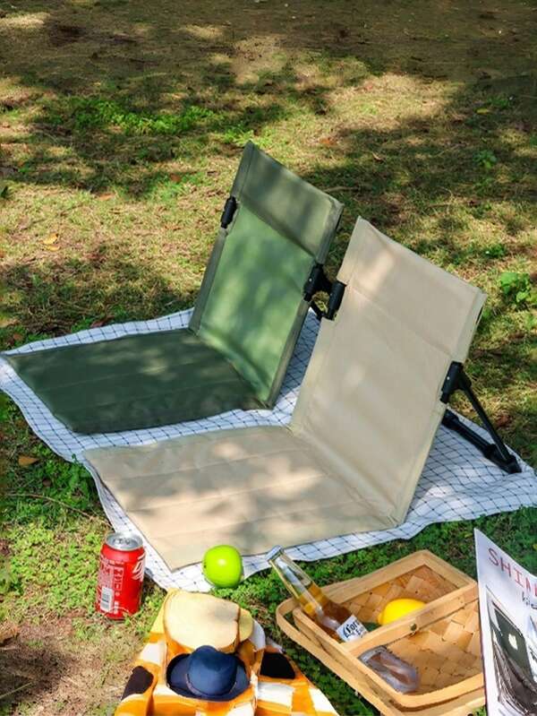 1pc Portable Folding Beach Chair, Lightweight With Backrest Camping Chair - Lightweight Outdoor Leisure Chair, Suitable For Camping, Garden, Picnic And Outdoor Activities - Durable Oxford Fabric, Alloy Frame, Easy To Carry, Perfect Gift For Halloween And Christmas, Foldable Beach Chair, Camping Chair, Garden Leisure, Sturdy Structure
