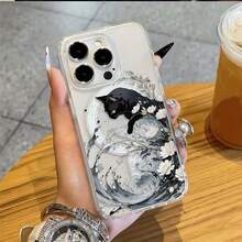 [24h Versand aus DE/FR/ES]Handliche Hülle für , transparente magnetische Hülle mit Katzen-Design, kompatibel mit Apple  16 15 14 12 11 Pro Max, TPU-Material, Weihnachts-, Neujahrs- und Halloween-Geschenk, perfektes Geschenk für Samsung - 1 Hauptbild - Übersicht 1