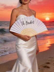 Wedding Silk Folding Fan, Suitable For Wedding Occasions, Decoration Items For The Bride's Party, Or As A Gift For Bridesmaids Or Wedding Decorations. - Multicolor - View 7