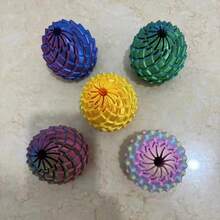 1個 3D列印可變形龍鱗紓壓蛋，可扭轉旋轉擺動的龍玩具，創意手指紓壓桌面玩具，節日禮物與派對，隨機顏色 - 扭扭蛋L - 查看 5