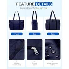 Tote Bag For Women 26L Capacity Travel Purses Work Bag Small Zipper Tote Bag For Travel Nurse Gym Teacher - Navy Blue - View 7