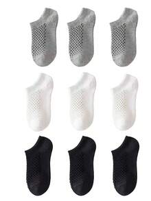 5/9/10 pares de calcetines cortos de malla de colores macaron aleatorios para mujer. Calcetines de malla hueca de corte bajo tipo barco. Combinación de calcetines deportivos cortos básicos de corte bajo - Multicolor - Ver 11