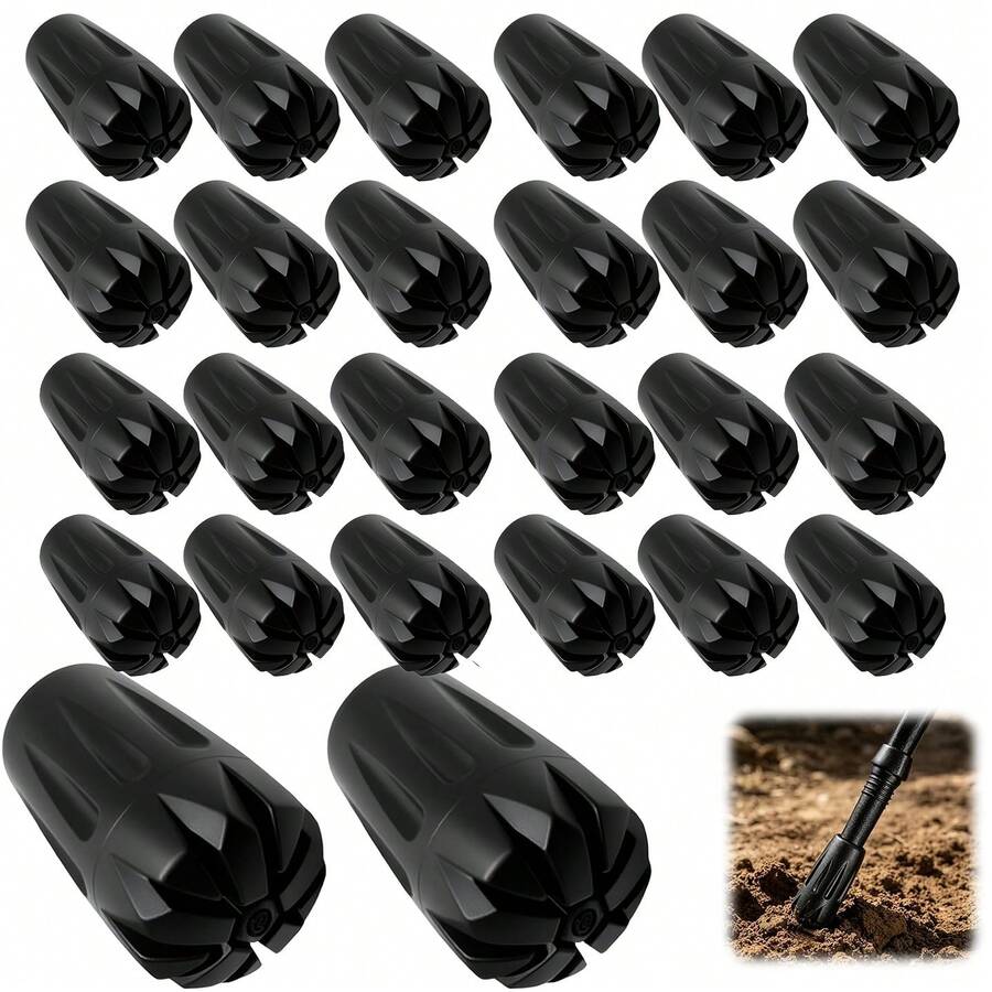 Durable Replacement Trekking Pole Tips, Anti Slip Hiking Pole Tips For 11mm Standard Poles, Shock Absorbing Trekking Pole Tips Caps,30PCS - Black - View 1