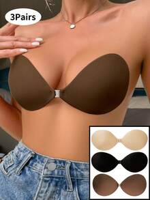 Bra Tak Terlihat 3/2/1-Pack - Dapat Dicuci, Tanpa Tali, Penutup Puting Tak Terlihat dengan Penutup Depan - Bra Tanpa Tali Tanpa Punggung untuk Wanita - Aksesori Pakaian Dalam Pernikahan - MultiWarna - View 29