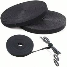 1 Roll - 500cm Black Multi-Purpose Cable Tie - Durable Cable Management Ties For Home, Office, And Electronics | Easy-To-Use Cable Management For Computers, TVs, Etc. | Reusable Cable Management Ties | Made Of Plastic - Multiple Styles - View 5
