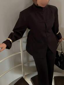 Daily Commute Versatile Elegant Slim Fit Short Long Sleeve Jacket Black Fall - Black - View 9