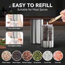 1pc Silver Electric Salt/Pepper Grinder (Battery Not Included) - Silver - View 3