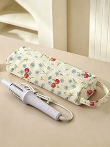 Floral Quilted Hair Dryer Storage Bag With Handle, Large Capacity Hair Tool Organizer, Soft Material Travel Storage Bag (Suitable For Hair Dryer, Curling Iron And Hair Brush), Women's Portable Zipper Makeup Bag; Applicable Scenes: Home, Travel, Vacation, Campus; Multi-Functional Storage (Cosmetics, Skincare, Toiletries); Travel/Cruise/Dormitory Essential; Suitable As A Gift For Bridesmaid, Mother, Friend Or Teacher. - Multicolor - View 5