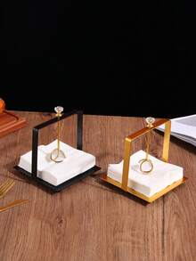 1pc Luxury Metal Square Paper Towel Holder, Elegant Napkin/Tissue Box Desktop Organizer - Multicolor - View 6