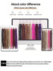 1pc Long Braided Ponytail Hair Hoop Hair Accessory, Straight Synthetic Fiber Braided Hair With Metal Ring, Braided Hair Extension, Suitable For Daily Wear And Party, Fits All Hair Types, Instantly Adds Volume And Length, Halloween - Multicolor - View 10