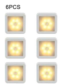 6pcs Motion Sensor Lights, LED Cabinet Lights, Outdoor Step Lights, USB Rechargeable/Battery Powered Night Lights - Perfect For Bedroom Decor, Hallway Decor, Bathroom Decor, Cabinet Decor, Stair Lighting, Outdoor Decor, Home Decor And Room Decor - Multicolor - View 18