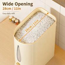 1pc 5kg/10kg Rice Dispenser With Airtight Lid, Large Capacity Grain & Dry Food Storage Container For Rice, Cereal, Flour, Sugar, Pasta & Beans, Countertop Kitchen Pantry Organiser, Space-Saving Household Food Storage Box For Daily Home Organisation - View 5