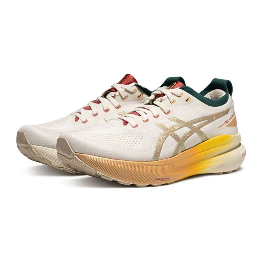 Asics Women Running Shoes - Milky White/gold - View 1