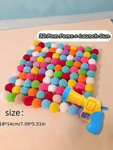 趣味 DIY 貓狗寵物互動玩具發射器套組，室內運動與緩解無聊，增進感情，靜音高彈力毛球（玩具槍顏色隨機） - 彩色 - 查看 8
