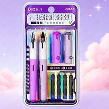 6pcs/Set Erasable Fountain Pen Set (2 Pens + 4 Ink Cartridges), Starry Sky Series, Comfortable Grip, Ideal Gift For Beginners, School Supplies - Sets - View 12