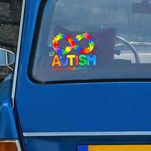 Auto Aufkleber und Dekorationen, Vinyl Fenster Aufkleber, mit einem regenbogenfarbenen Unendlichkeitssymbol, humorvoller Stoßstangenaufkleber (1 Stück) - A - Übersicht 4