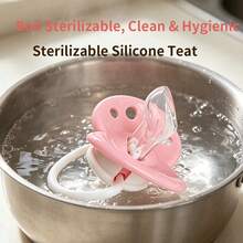 1pc/2pcs/3pcs Baby Pacifier, Soft Silicone Material, Soft And Comfortable, Effectively Protects Baby's Gums, Suitable For Babies 6 Months And Older, Cartoon Pattern - Pink - View 7