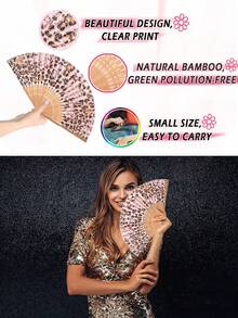 Kipas Lipat Motif Leopard Kustom, Kipas Genggam Portabel, Cocok untuk Menari, Fotografi, Perjalanan dan Penggunaan Sehari-hari, Perlengkapan Perjalanan Penting - MultiWarna - View 8