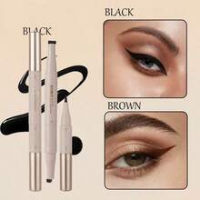 3-In-1 Stamp Eyeliner, Quick & Easy Application Without Skill, Fast-Drying Smudge-Proof Formula, Waterproof & Smudge-Resistant, Long-Lasting Matte, Easy To Remove, Effortlessly Create Cat Eye Look, Suitable For All Eye Shapes, Black & Brown - Multicolor - View 5
