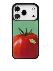 1 pieza Funda de teléfono con etiqueta de tomate de fruta estilo fresco compatible con Apple 17 Pro Max, 16 Pro, 13 - Verde - Ver 4