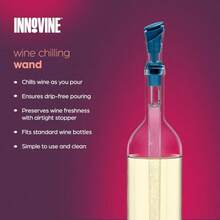 Innovine Wine Cooling Wand With Airtight Stopper And Drip-Free Spout, Chills, Pours, Preserves Wines, Fits Standard 750 Ml Bottles, Perfect For Parties And Outdoor Events, Set Of 1, Deep Teal - Teal - View 2
