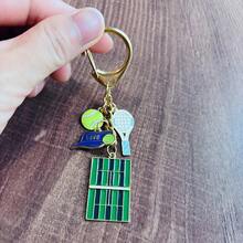 Tennis Court Keychain, Racket, Ball, Hat Pendant, Sports Enthusiast Bag Charm, Sports Aesthetic Backpack Decoration Accessory, Tennis Casual Zinc Alloy Keychain, All Year Round - Tennis Ball Keychain - View 6