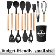 12-Piece Silicone Kitchen Utensil Set. Non-Stick Spatula. Silicone Material. Upgraded Version Thicker, Sturdier And More Durable. Silicone Spatula And Spoon Set. Heat-Resistant, Non-Stick Cooking Tools. Natural Wooden Handle. Easy To Clean, Dishwasher . Suitable For Holidays And Daily Use - Perfect Choice For Cooking. - Multicolor - View 14