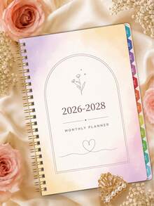 中性週/月計畫筆記本，2026-2028學年月計畫，附筆記功能，辦公與返校用品，成人禮物，教師禮物 - 彩色 - 查看 14
