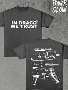 Graphic Cotton T-Shirt Double-Sided Printed T-Shirt, Unisex,Casual Men's Cotton T-Shirt. Y2K,Oversize Plus Size Men's S To 5XL,Summer Tee - 深灰色 - 查看 1