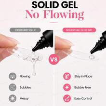 Beetles 2Pcs*20g Tipex Solid Nail Glue Gel, Soft Gel Tips Glue For Nail Extensions, Clear UV Nail Adhesive For Press On & False Nails, UV LED Lamp Required - 2Pcs*20g Tipex Soft Gel Nail Tips Glue - 查看 3
