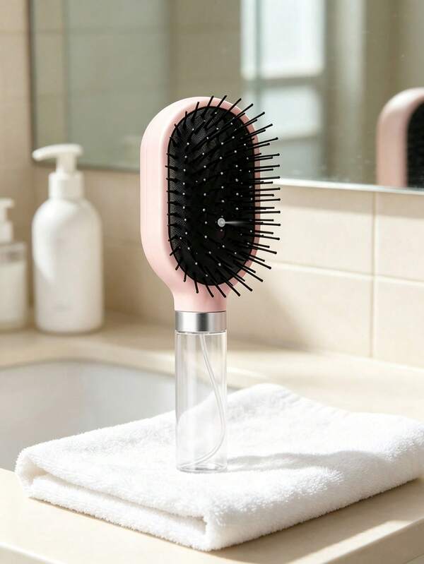 2-In-1 Spray Comb With Built-In Water Tank, Ergonomic Handle, Moisturizing Spray Comb, Refillable Liquid Comb, Combines Moisturizing And Detangling Functions, Suitable For Girls And Women, Hair Care Tool, Hair Styling Product, Hair Accessory, Salon Equipment