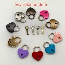 Un juego de candados pequeños con forma de corazón con llaves - Candados de metal con forma de corazón para equipaje, cuadernos, cajones, carteras - Juego de candados decorativos pequeños para bolsos (color de la llave aleatorio) - A - Ver 7