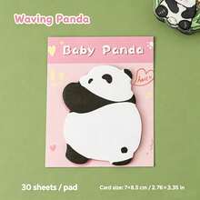 1pc Cute Panda Die-Cut Sticky Notes, Adorable Cartoon Black & White Panda Animal Self-Adhesive Memo Notepad, Aesthetic Decorative Notebook, Suitable For Planner, Scrapbook, Journal, Office, Classroom, School Daily Recording, Perfect For Kids, Girls, Students - one-size - View 7