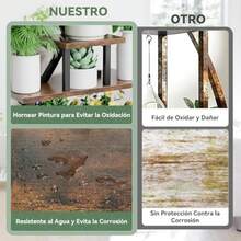 FURRIFIC Soporte para Plantas de 8 Niveles para Uso Interior y Exterior, con Luz de Crecimiento para Plantas, Estante para Plantas en Forma de S, Sala de Estar, Dormitorio, Balcón, Jardín - Negro - Ver 5