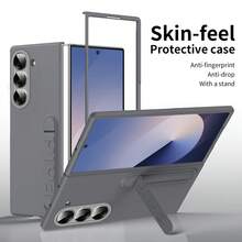 Funda para teléfono Galaxy ZFold3/Fold4/Fold5/Fold6/Fold7/Fold8/Fold8Ultra/W26 con diseño de marco de protección de lente, versátil y de moda, funda para teléfono con soporte, funda para teléfono de unicolor - Multicolor - Ver 30