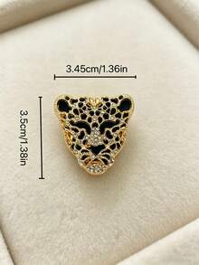 2pcs Leopard Print Shirt Buttons, Floral Sleeve Clips, Suitable For Dresses, Weddings, Formal Gowns, Fashion Accessories Gifts - Gold - View 3