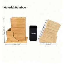 7-Slot Bamboo Knife Holder (Knives Not Included), Universal Knife Rack, Countertop Cutting Board Knife Stand, Convenient Kitchen Storage - Bamboo Wood Color - View 7