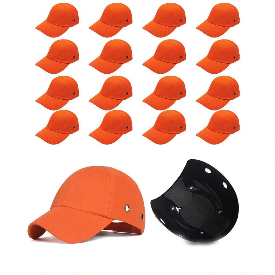 Bone com Capacete de Seguranca EPI Kit 16 Uni Obra Casquete Trabalho Protecao Resistente Reparo - A - Visão 1
