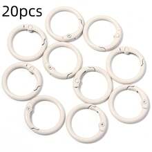 20pcs/Pack Colorful Metal Round Spring Rings 23mm, Dopamine Open Split Rings, Handmade Jewelry Key Chain Clasp DIY Accessories, Bag Buckle Spring Hook Pendant Materials - Spring Ring - View 9