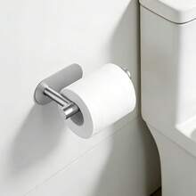 No-Drill Toilet Paper Holder, Self-Adhesive Toilet Paper Dispenser, Stainless Steel Toilet Paper Holder, Absorbent Toilet Paper Holder, Bathroom Toilet Paper Storage Rack, Bathroom Accessories, No Drilling Required, Wall-Mounted, Bathroom Storage Rack, Bathroom Hardware - Multicolor - View 7